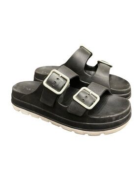 J Slides | Black White Platform Sandal 8
